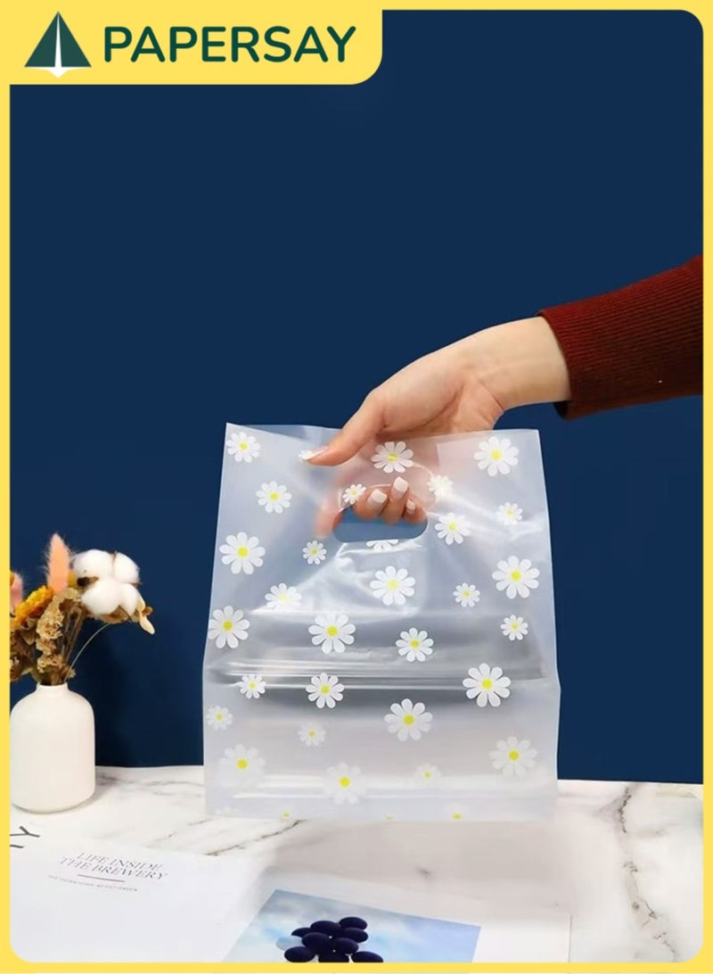 PAPERSAY 100-Piece Reusable Plastic Gift Bags with Handles for Wedding and Party Favors, Candy and Cake Packaging (18*10*25cm) - Image 3