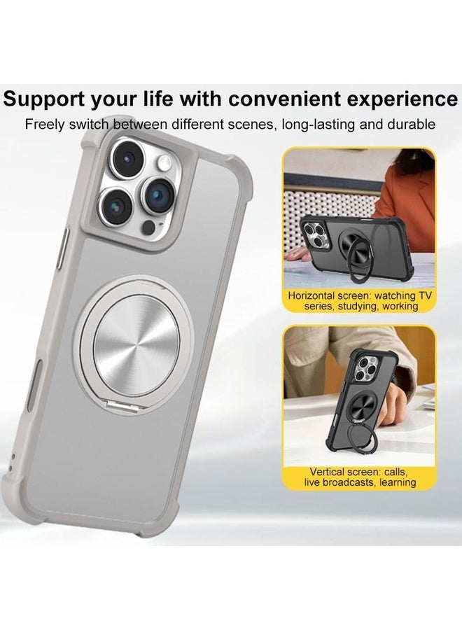 HuHa Protective Cover For iPhone 12 Pro Max CD Texture 360 Degree Rotating Holder MagSafe Phone Case(Blue) - Image 5