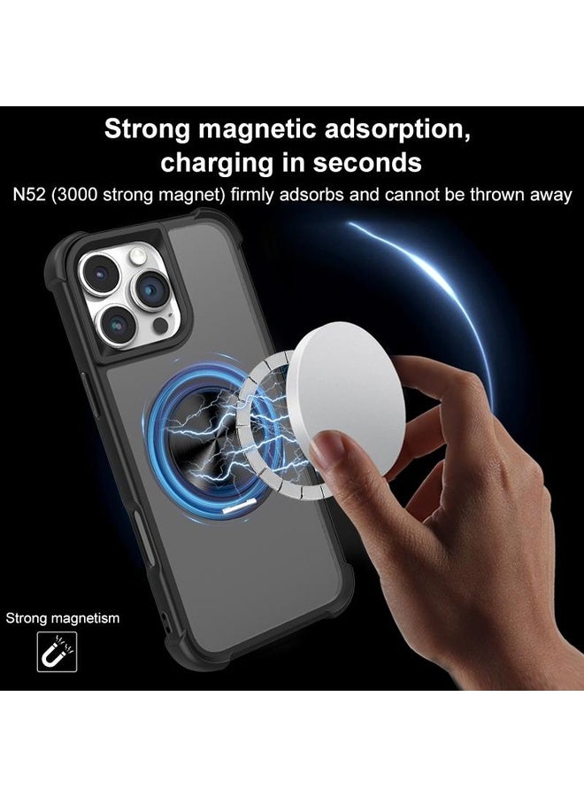 HuHa Protective Cover For iPhone 12 Pro Max CD Texture 360 Degree Rotating Holder MagSafe Phone Case(Blue) - Image 4