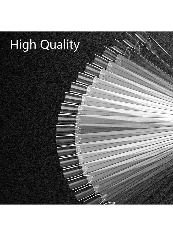 Subay 100Pcs Fanshaped Nail Swatch Sticks False Fake Nail Art Tips Sticks Polish Gel Salon Display Practice Tools With Metal Split Ring Holder (Clear) - Image 3