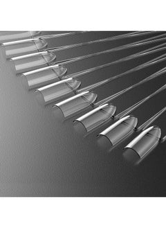 Subay 100Pcs Fanshaped Nail Swatch Sticks False Fake Nail Art Tips Sticks Polish Gel Salon Display Practice Tools With Metal Split Ring Holder (Clear)  - Image 4