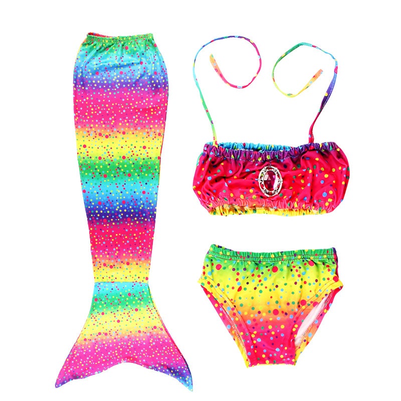 Generic Childrens mermaid swimsuit wholesale tail kids bikini suit girls baby swimming clothes can wear flippers MRY-005-H (skirt underwear bra) 