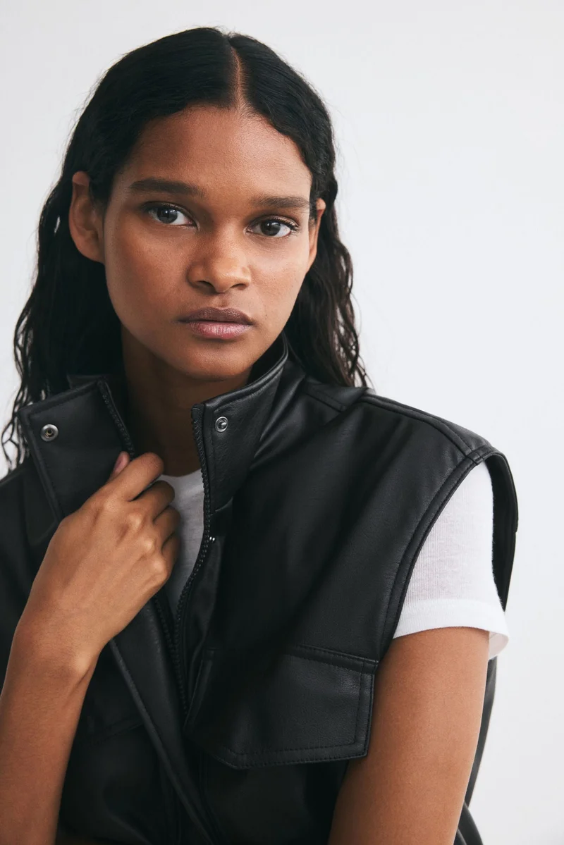 H&M  Oversized coated gilet for Women | Best Price UAE