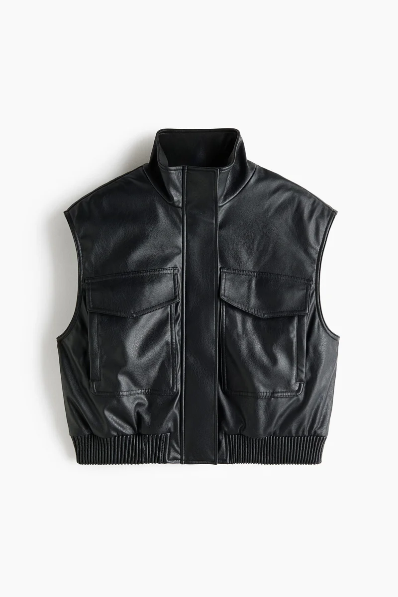 H&M  Oversized coated gilet for Women | Best Price UAE