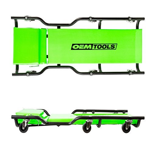 OEMTOOLS 24977 36” Mechanic’s Creeper with Headrest, Low Profile Creeper, Automotive Creeper, 350 Pound Weight Capacity, Green - Image 2