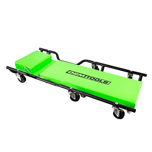 OEMTOOLS 24977 36” Mechanic’s Creeper with Headrest, Low Profile Creeper, Automotive Creeper, 350 Pound Weight Capacity, Green - Image 1