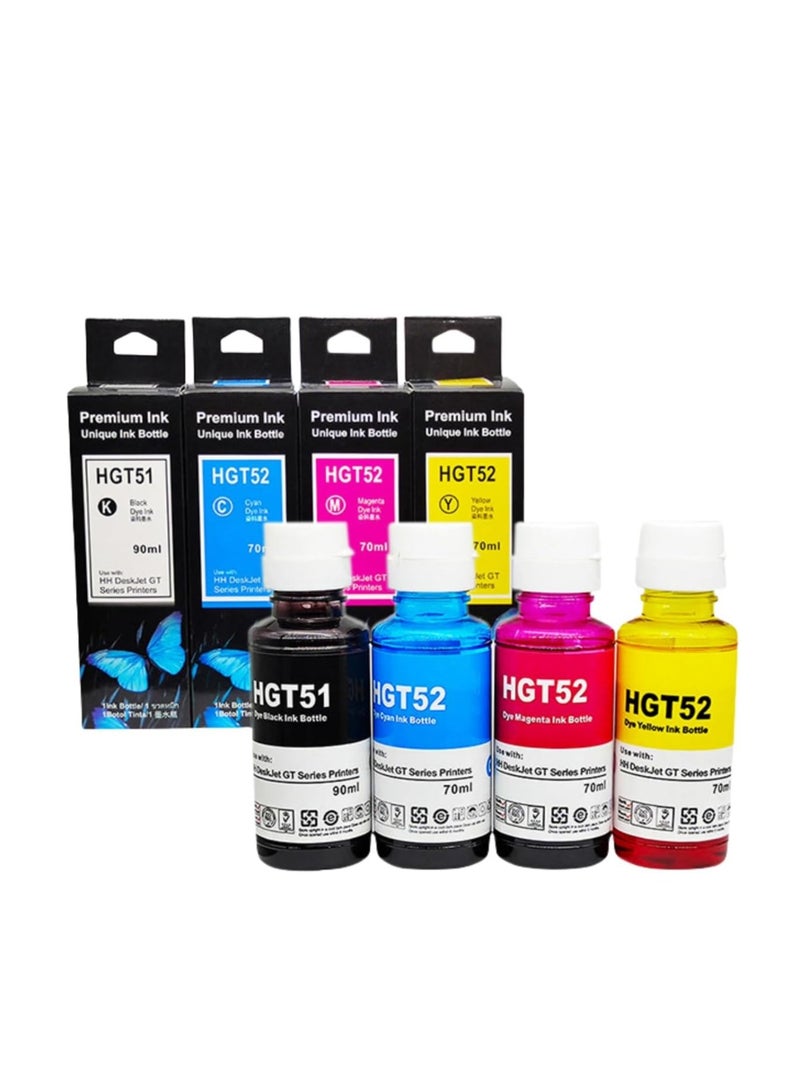 Terabyte GT51 GT52 InkCompatible Ink Cartridges for HP DeskJet GT 5810,GT 5820, 5821, 5822, 310,315,316,319,410,415,416,419 720,750,790 Printers (4-Packs) - Image 1