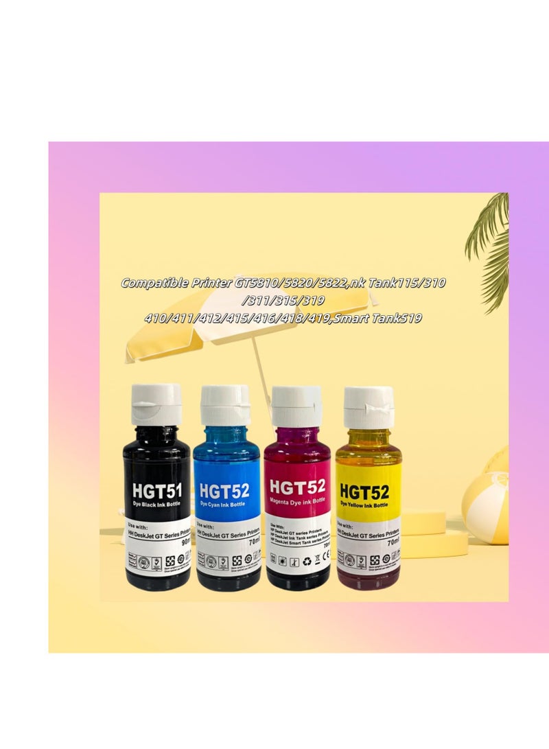 Terabyte GT51 GT52 InkCompatible Ink Cartridges for HP DeskJet GT 5810,GT 5820, 5821, 5822, 310,315,316,319,410,415,416,419 720,750,790 Printers (4-Packs) - Image 2