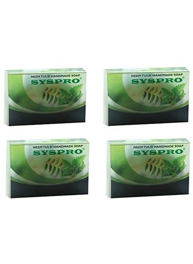 SYSPRO Neem Tulsi Handmade Soap For Pimple Removal Acne Glowing Skin Natural Herbal Organic Soap For Women Men (Each 100 G) (Pack Of 4) - Image 2