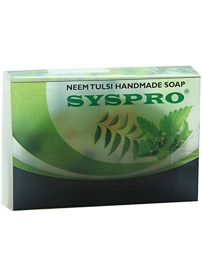 SYSPRO Neem Tulsi Handmade Soap For Pimple Removal Acne Glowing Skin Natural Herbal Organic Soap For Women Men (Each 100 G) (Pack Of 4) - Image 3