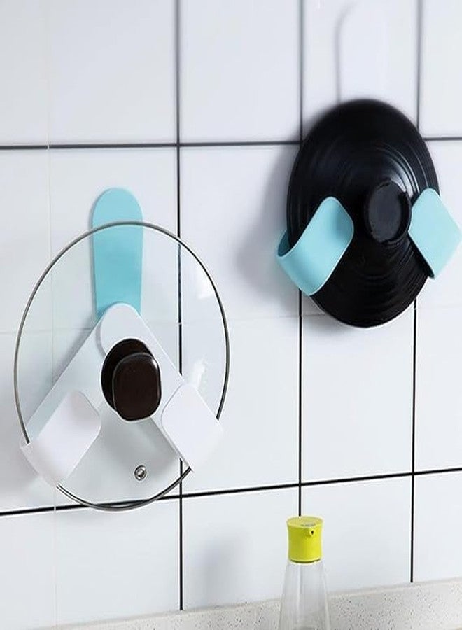 Minitul Plastic Self Adhesive Pot Lid Holder | Adjustable Plastic Rack For Kitchen Organization & Storage Self Adhesive Pot Lid Holder | kitchan tools | (po1) - Image 1