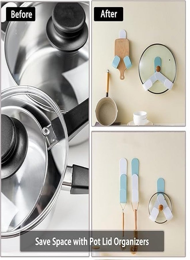Minitul Plastic Self Adhesive Pot Lid Holder | Adjustable Plastic Rack For Kitchen Organization & Storage Self Adhesive Pot Lid Holder | kitchan tools | (po1) - Image 4
