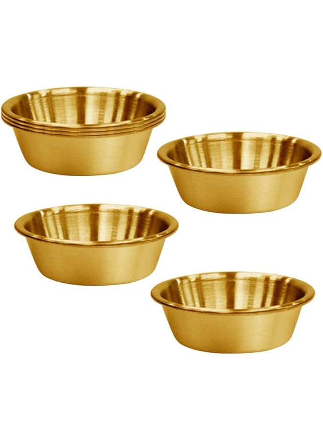 KASTWAVE Stainless Steel Sauce Dish, Seasoning Dishes, Premium Sushi Dipping Bowl Saucers, Metal Ramekins, Mini Appetizer Plates, Individual Condiment Sauce Cups (2.3Oz, 6Pcs Gold) - Image 1