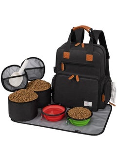 Modoker Dog Travel Bag, Airline Approved Backpack for Pet Accessories Organizer, Tote Weekend Bag with 2 Dog Food Storage Containers, 2 Collapsible Dog Bowls, 1 Pet Mat, Black - pzsku/Z7E08485E35EBA29B4EDEZ/45/_/1737031880/88891f35-135d-4959-af7b-e640bf32486e