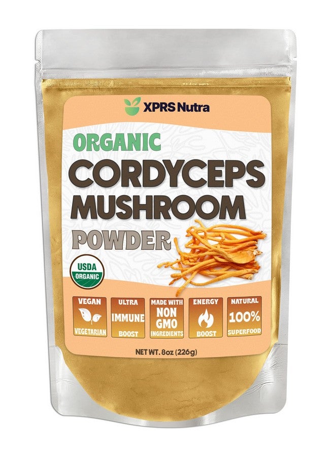 XPRS Nutra بودرة فطر الكورديسيبس العضوي من XPRS Nutra - فطر كورديسيبس متميز - مكمل بودرة فطر الكورديسيبس الحقيقي لدعم الطاقة والمناعة - فطر كورديسيبس مناسب للنباتيين (8 أوقية) - Image 1