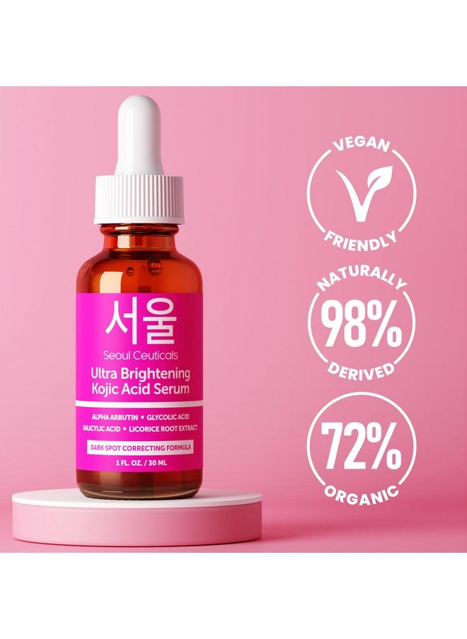 seoulceuticals SeoulCeuticals Korean Skin Care Kojic Acid Serum Alpha Arbutin Serum - Dark Spot Remover Corrector Glycolic Acid Serum + Salicylic Acid K Beauty 1oz  - Image 5