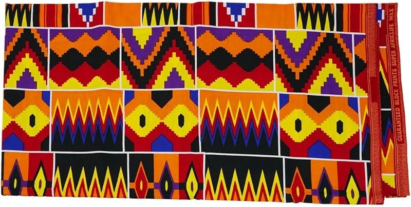 African Wax Print Fabric 3 Yards Bright Color Flower Pattern For Dress DIY - Image 1
