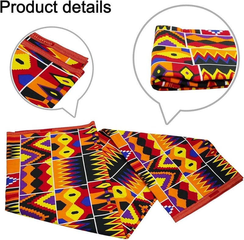 African Wax Print Fabric 3 Yards Bright Color Flower Pattern For Dress DIY - Image 4