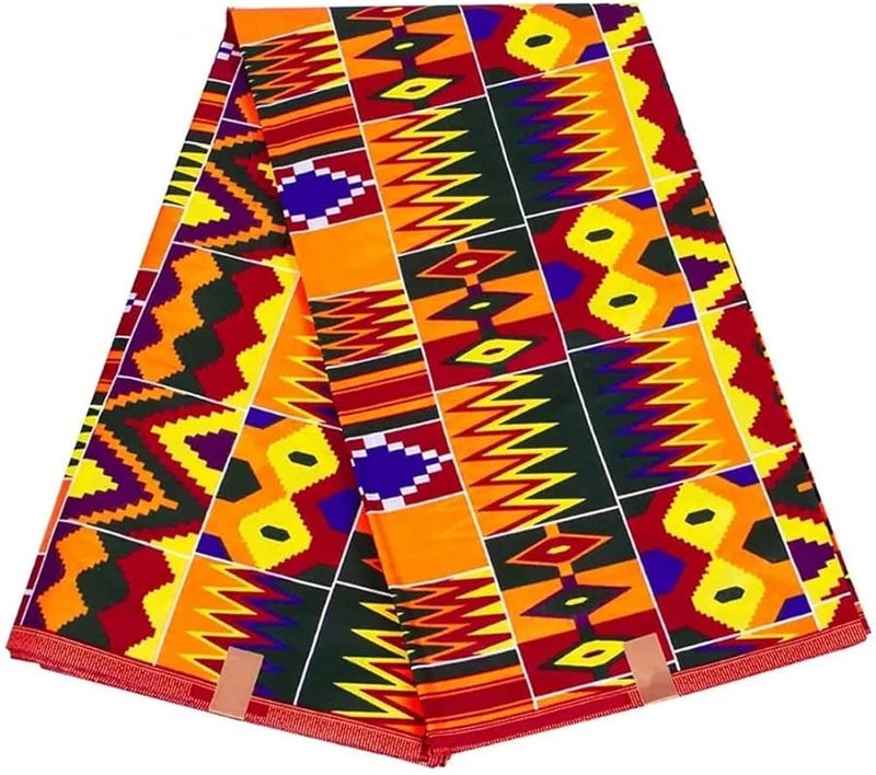 African Wax Print Fabric 3 Yards Bright Color Flower Pattern For Dress DIY - Image 3