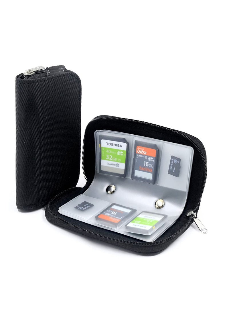 SYOSI Memory Card Cases Slot Zippered Carrying Holder Bags Pouch Organizer Keeper Media Storage Organization Eco Fused Case  - Image 1