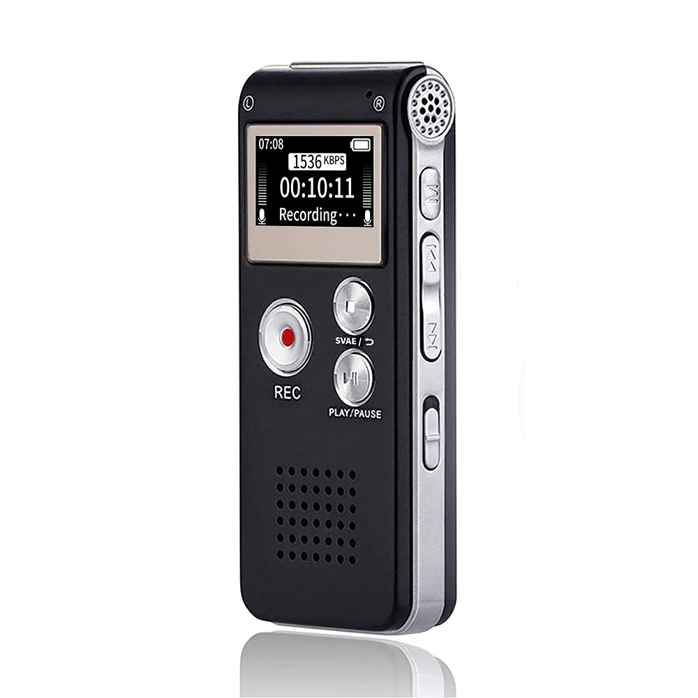 Sunlan Digital Voice Recorder 16GB Voice Recorder with Playback for Lectures - USB Rechargeable Dictaphone Upgraded Small Tape Recorder Device
