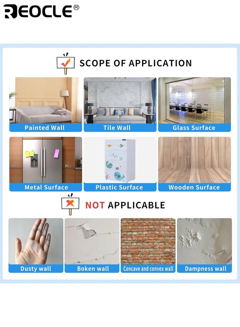 REOCLE Removable Blackboard Wallpaper with Chalks Set Wall Stickers DlY Decorative Chalkboard Wall Sticker PVC Material Art for Home Office Kitchen School 17.7"H*39.3"L - Image 4