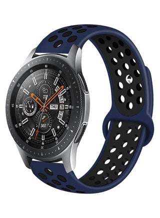 Replacement belt compatible for Gear S3 Frontier / Classic Watch Band 22mm, Soft Breathable Silicone Strap Replacement Watch Bands compatible for Samsung Gear S3 and Galaxy Watch 46mm (Navy & Black) - pzsku/Z7E088CB7890FB62380C3Z/45/_/1663936534/06b210f9-2b1b-4ecc-8a29-460be10cc5cc