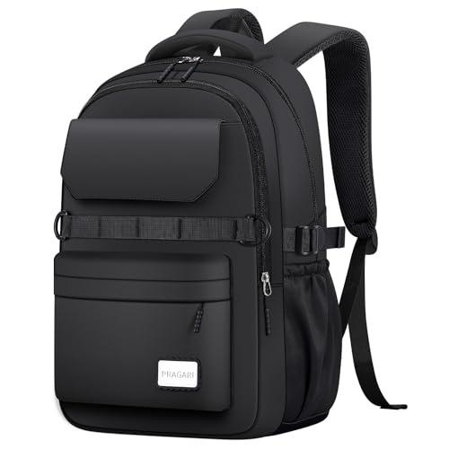 PRAGARI Kids School Backpack for Teens Girls Aesthetic Black Backpack Lightweight College Laptop Casual Travel Bookbag - Image 1