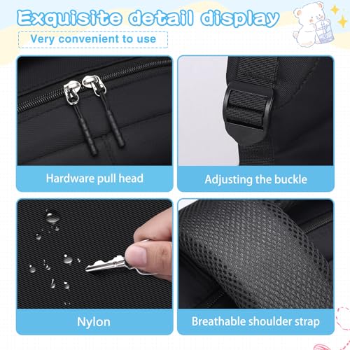 PRAGARI Kids School Backpack for Teens Girls Aesthetic Black Backpack Lightweight College Laptop Casual Travel Bookbag - Image 4
