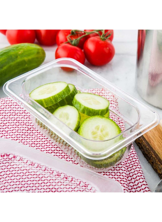 Restaurantware 2.5 Inch Deep Food Pans, 1 1/9 Size Commercial Food Storage Container - Freezable, Break-Resistant, Clear Plastic Cold Pans, Dishwashable, For Kitchens, Restaurants, Or Cafeterias - Image 3