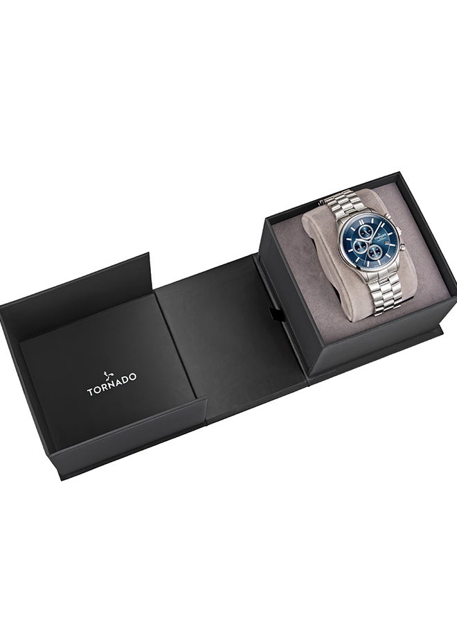TORNADO - Men's Chronograph Round Shape Stainless Steel Wrist Watch T6106B-SBSN - 42x48 Mm - Image 1