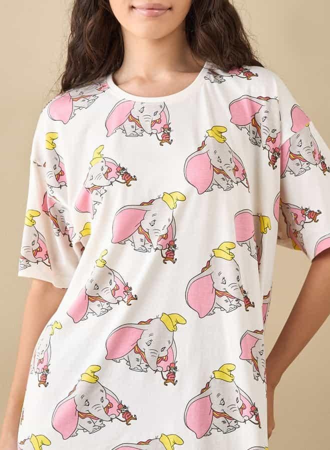 Splash FAV Dumbo Print Sleepshirt with Short Sleeves  - Image 4