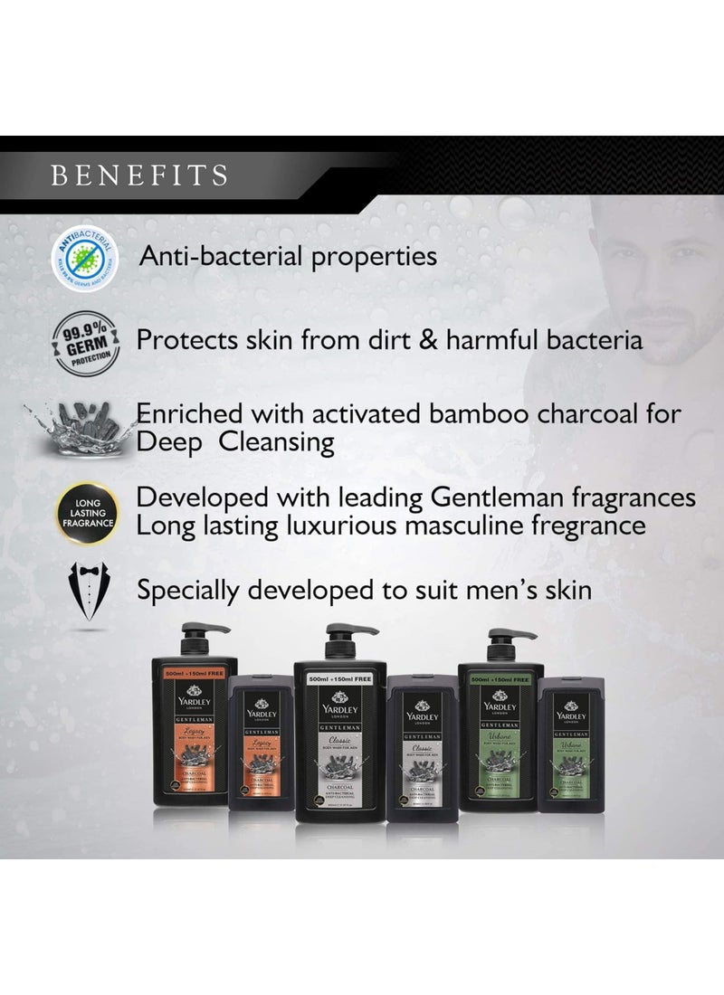 Yardley Gentleman Antibacterial Deep Cleansing Body Wash Urbane 650ml - Image 5