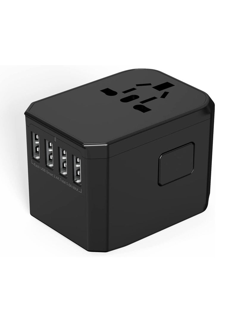 Generic Universal International Travel Power Adapter with 3 USB + 1 Type C Charging Ports, European Adapter, Worldwide AC Outlet Plugs Adapters for Europe, UK, US, AU  - Image 1