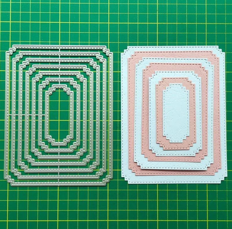 BeetirryHu 7Pcs Frame Metal Die Cuts,Rectangle Frame Cutting Dies Cut Stencils Card Paper Craft DIY Template Metal Cutting Dies Album Embossing Paper Dies for Card Making Scrapbooking - Image 3