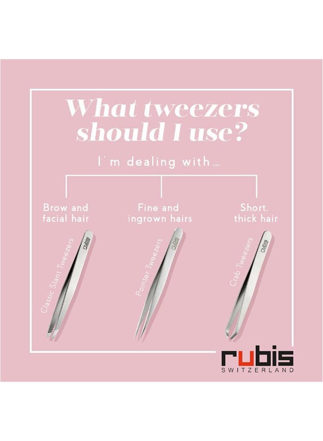 Rubis Stainless Steel Pointed Tweezers with Pro Grip for Precise Eyebrows and Hair Removal, 1K003PGRG, Made in Switzerland, Red Gold - Image 4