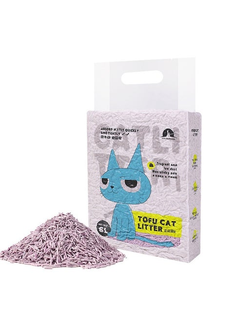 Taotaopets Clumping Biodegradable Absorbent Fragrance Soft Natural Been Tofu Cat Litter 6L(Lavender Scent)