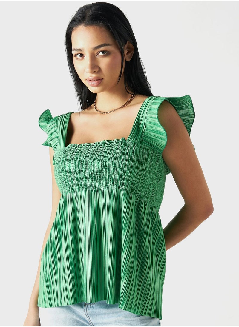 2Xtremz - Square Neck Ruched Tiered Top - Image 1