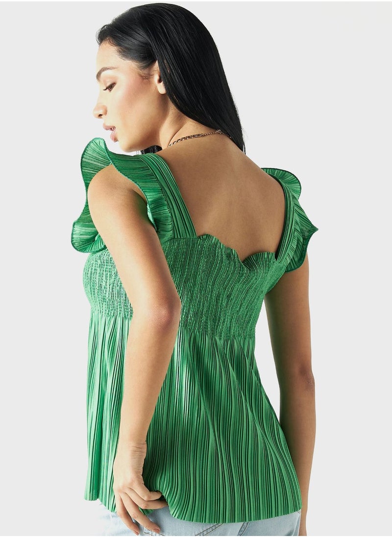 2Xtremz - Square Neck Ruched Tiered Top - Image 1