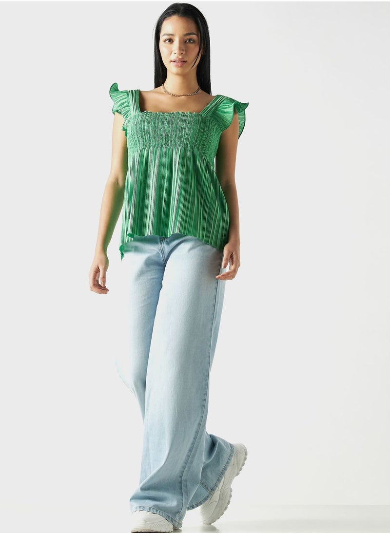 2Xtremz - Square Neck Ruched Tiered Top - Image 1
