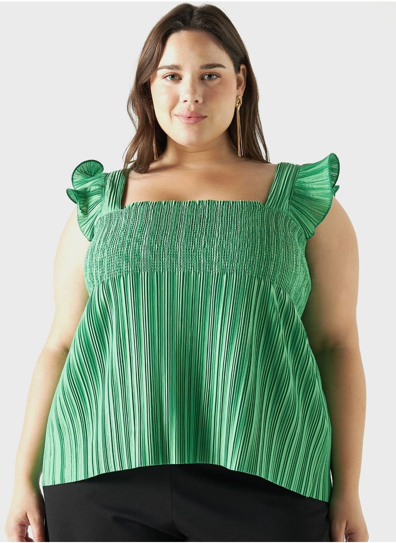 2Xtremz - Square Neck Ruched Tiered Top - Image 1