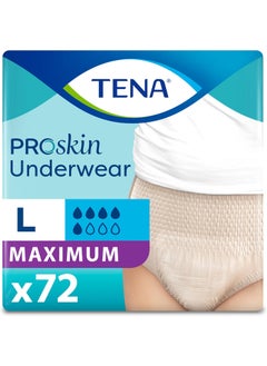 Tena TENA ProSkin Large Nude-Colored Adult Female Moderate Absorbency Protective Disposable Underwear, 72 Count 