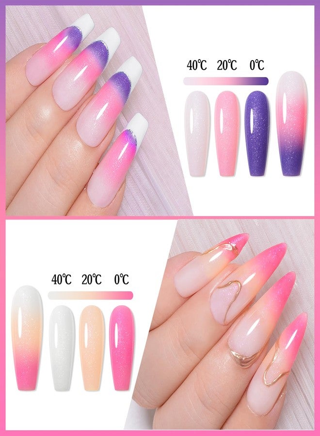 MEET ACROSS 12PCS Thermal Nail Gel Polish, Temperature Shiny Color Changing Gel Polish, Soak Off UV Sequins Gel Polish Nail Art DIY Salon Manicure Gifts - Image 5