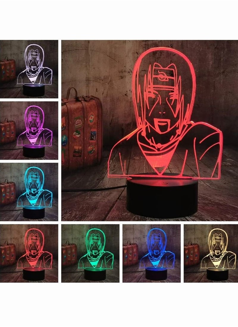Naruto Anime Uchiha Itachi LED Night Light 16 ​Color Change with Remote Timer