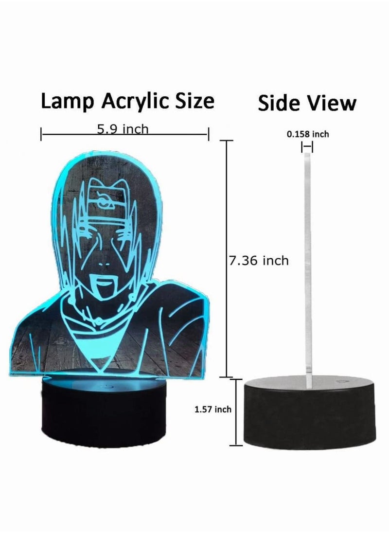 Naruto Anime Uchiha Itachi LED Night Light 16 ​Color Change with Remote Timer