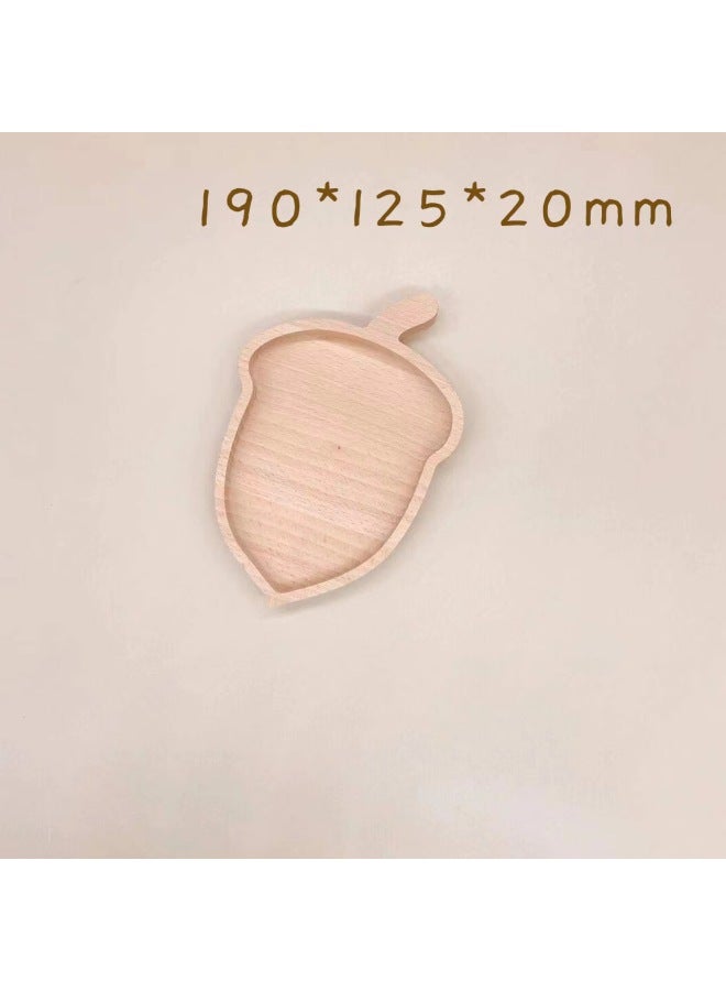 Baby Montessori Counting Log Color Animal And Plant Sorting Sand Table Color Classification Game Cognitive Wooden Puzzle-Color:little-Log Color Sorting Tray (CD Acorn) - Image 1