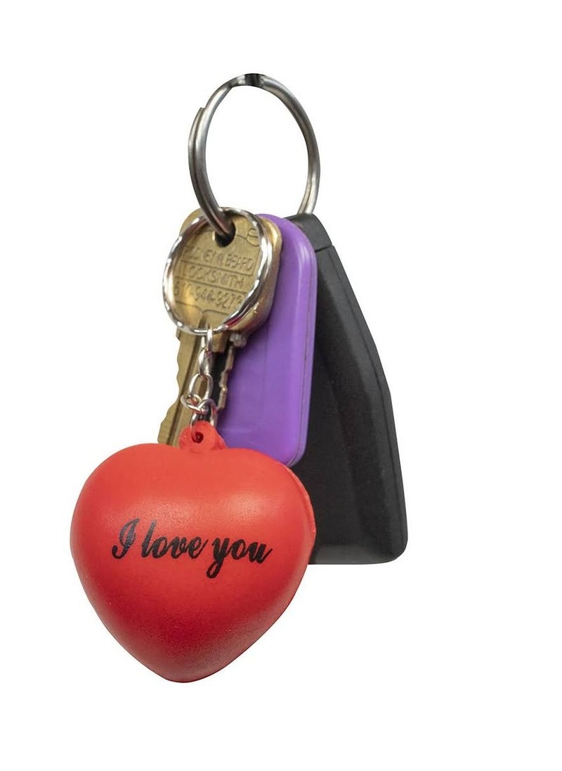 Generic - Heart Shape Squeeze I Love You Written Red Keychain, Key Ring - Image 1