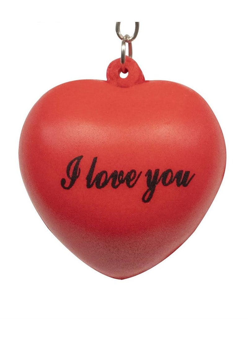 Generic - Heart Shape Squeeze I Love You Written Red Keychain, Key Ring - Image 1