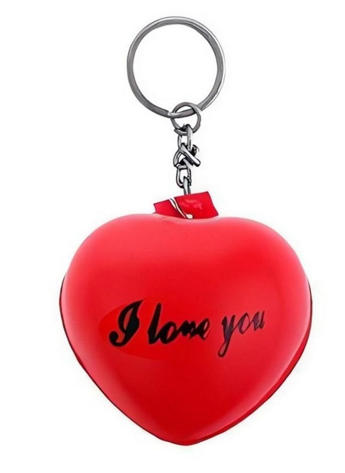 Generic - Heart Shape Squeeze I Love You Written Red Keychain, Key Ring - Image 1