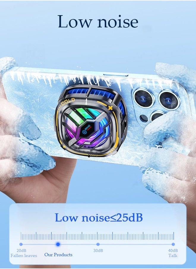 DUNISO - Magnetic Cell Phone Cooler, Semi Conductor Mobile Phone Radiator with RBG, Lightweight Mobile Phone Cooling Fan,Quiet, Rapid Cooling, for Phone/Tablet/IPad - Image 1